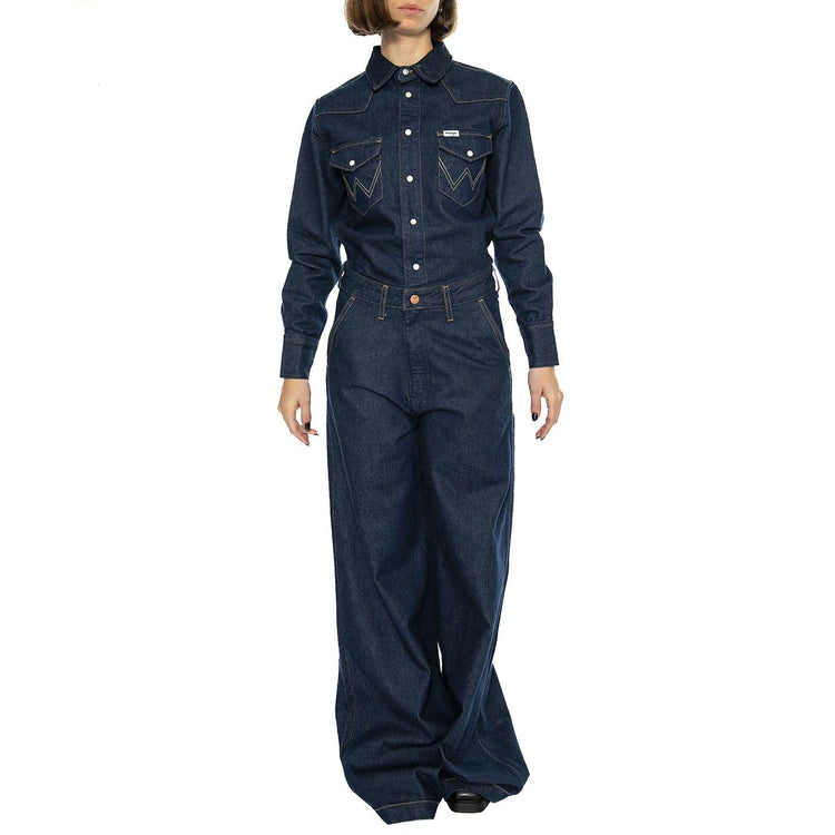 Trousers Coverall Aged Blue - Tuta Denim Jeans Donna Blu 112356439-BLUE  WRANGLER 