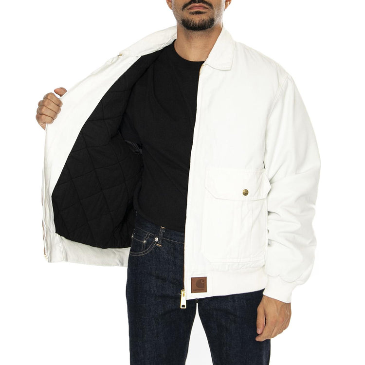 Stanton Jacket Wax / Wax stone washed - Giacca Uomo Bianca I033826.0DJ06  CARHARTT WIP 