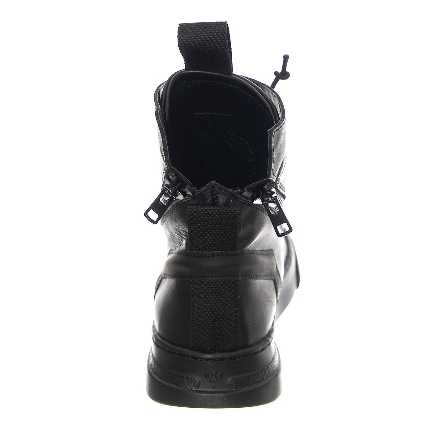 M' Break Nappa Black / Black Sole - Stivali Stringati Uomo Neri BOMBREAK-NAPPA.BK  BRUNO BORDESE 