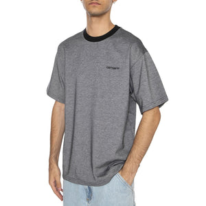 S/S Piqué T-Shirt Black / White / Black - Maglietta Girocollo Uomo Nera I035142.3G9XX  CARHARTT WIP 