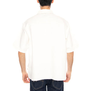 Denim Shirt with Zipper White - Camicia Maniche Corte con Zip Uomo Bianca 112376578 WHT LEE 