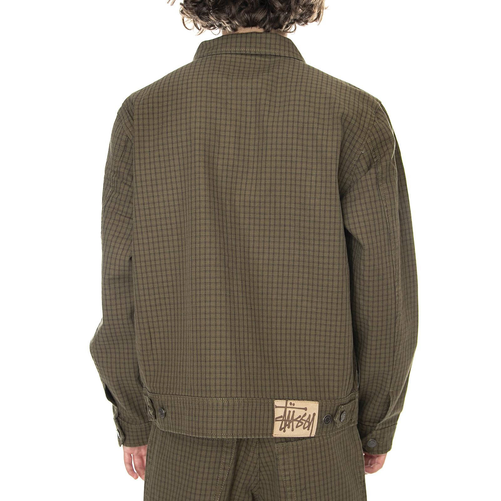 Mens Check Garage Olive Green WInter Jacket 115534-OLIV  STUSSY 