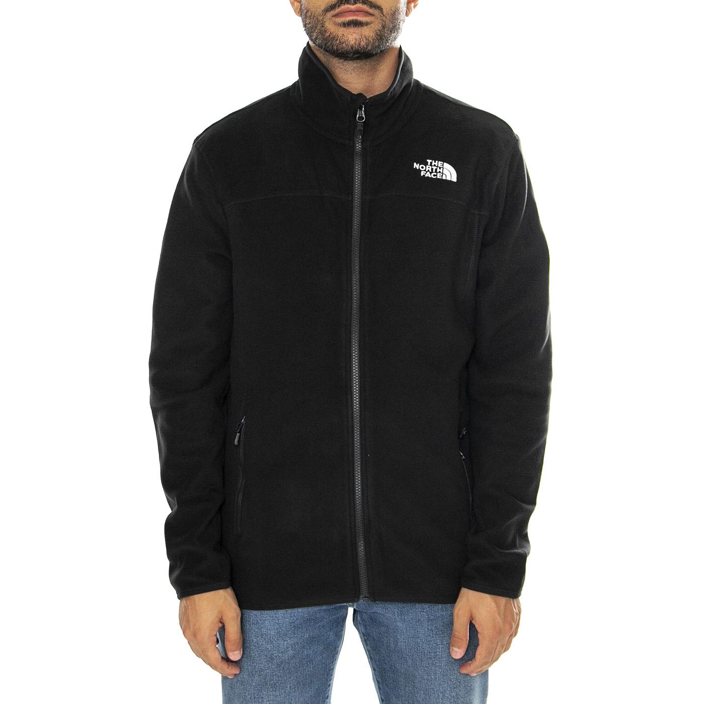 M 100 Glacier Full Zip EU TNF Black / NPF - Felpa Uomo Nera NF0A855X4H01  THE NORTH FACE 
