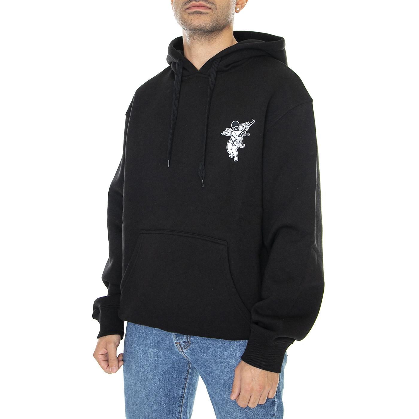 No More Space Hoodie Black - Felpa con Cappuccio Uomo Nera HDY0107BLK  DOOMSDAY 