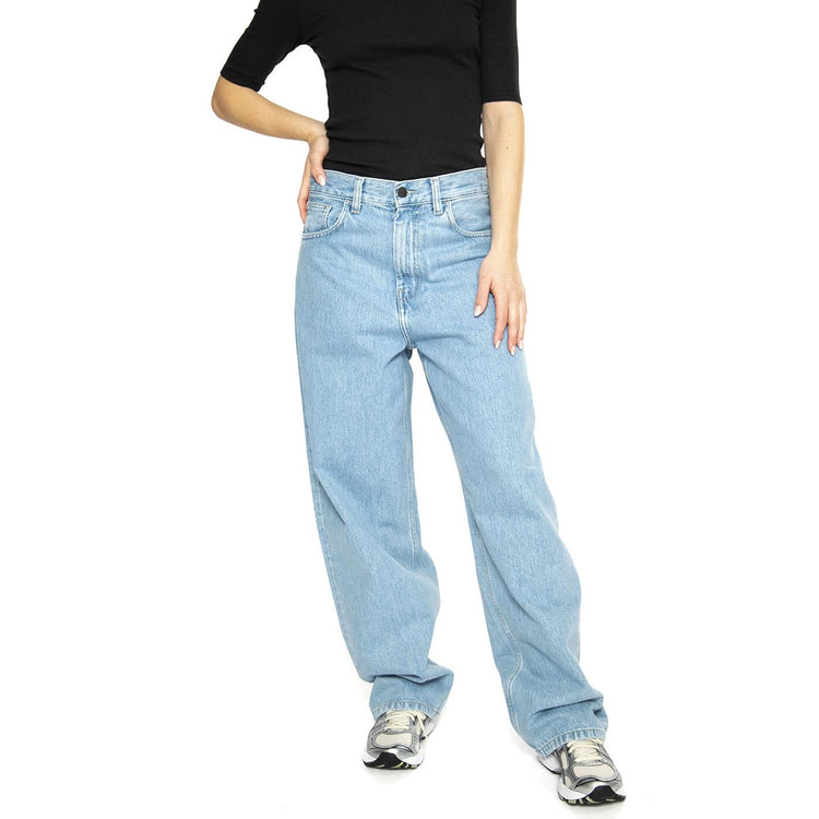 W' Brandon Pant Blue /stone bleached - Pantaloni Denim Jeans Donna Blu I031918.0112  CARHARTT WIP 