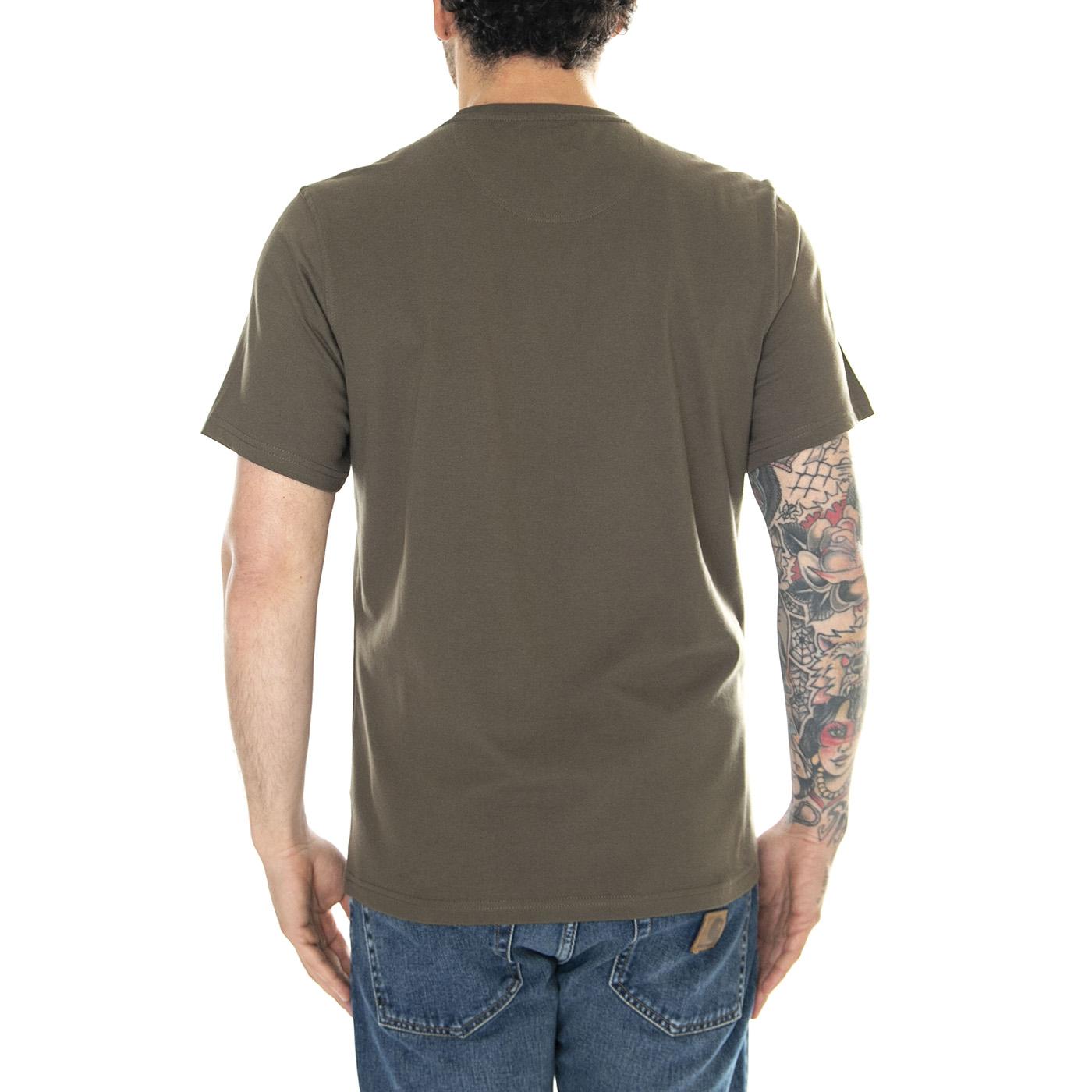 Langdon Pocket Tee Tarmac - Maglietta Girocollo Uomo Marrone SS24-MTS1114-CH55  BARBOUR 