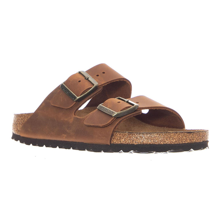 Arizona Oiled Leather Narrow Fit Cognac - Sandali Uomo / Donna Marroni 1028401 CGC BIRKENSTOCK 