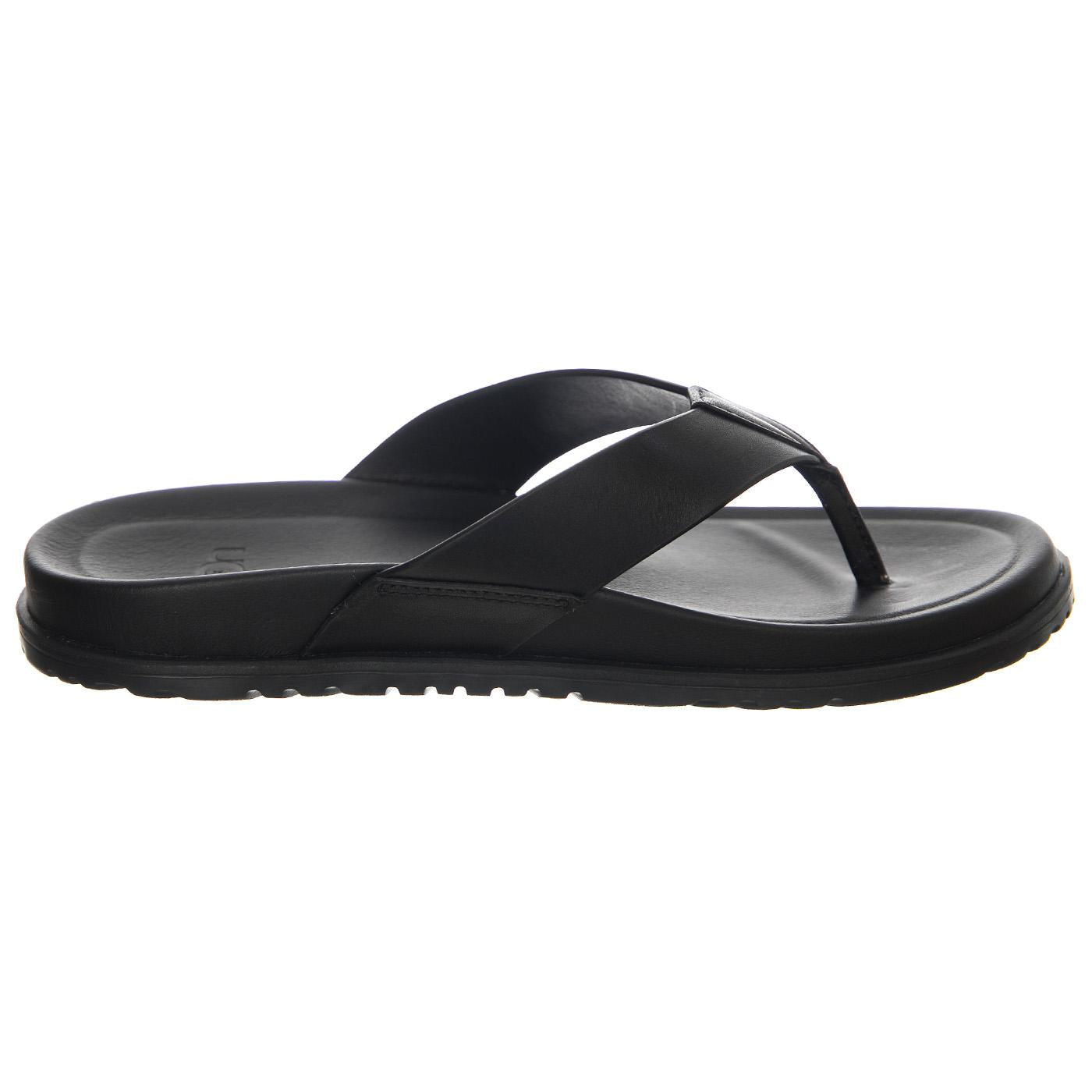 Wainscott Flip Black Leather - Sandali Uomo Neri UGMWAIFLBLLE1117475M  UGG 