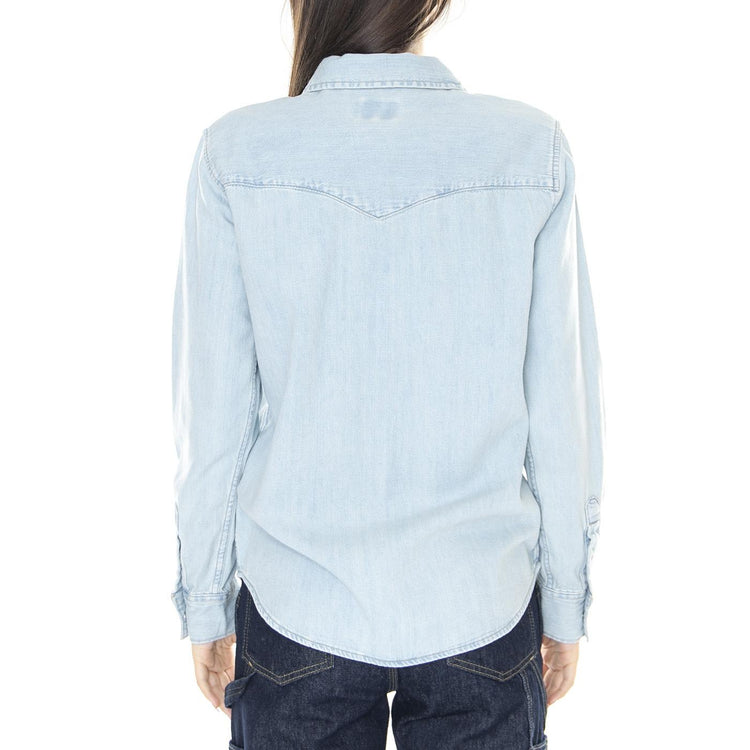 W' Essential Western Shirt Blue - Camicia Denim Jeans Donna Blu Chiaro 16786-0001  LEVIS 