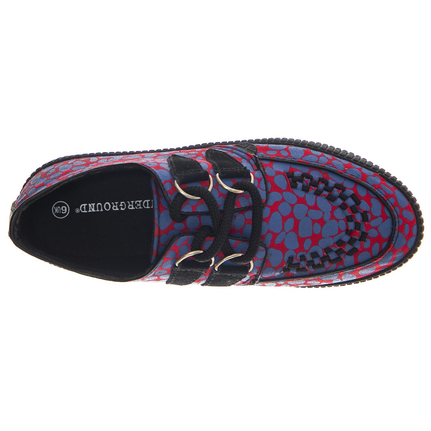 Hoxton Creeper Red / Leo Print - Scarpe Donna Multicolore VS-010X-RLEO  UNDERGROUND 