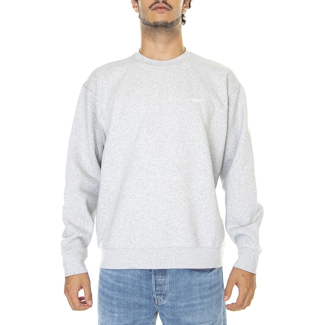 Established Works Bold Crew Fleece Ash Grey - Felpa Girocollo Uomo Grigia 112480122-AGRYe  OBEY 