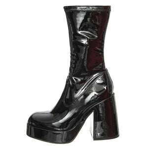 Hedonist Black Stretch Patent PU - Stivali Donna Neri WSSHEDONIST-BLK  WINDSOR SMITH 