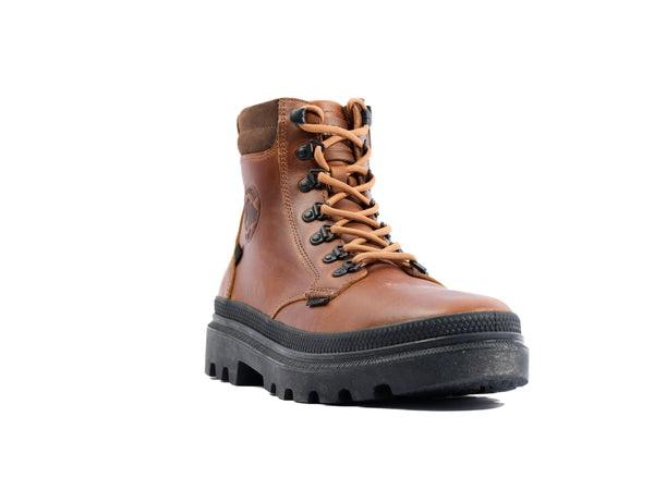Pallatrooper Hkr Lth Beeswax Brown - Scarpe Stringate Profilo Alto Uomo Marroni PAS08895-214-M  PALLADIUM 