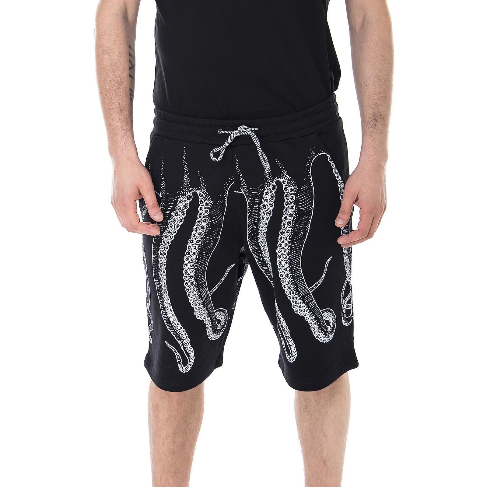 OUTLINE SWEATSHORTS WHITE BLACK 18SOSS03-WHITE-BLACK  OCTOPUS 