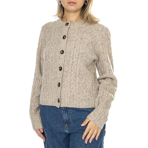 Primrose Cable Cardigan Oatmeal Heather Marl Neutral - Cardigan Donna Beige A8920-0004  LEVIS 