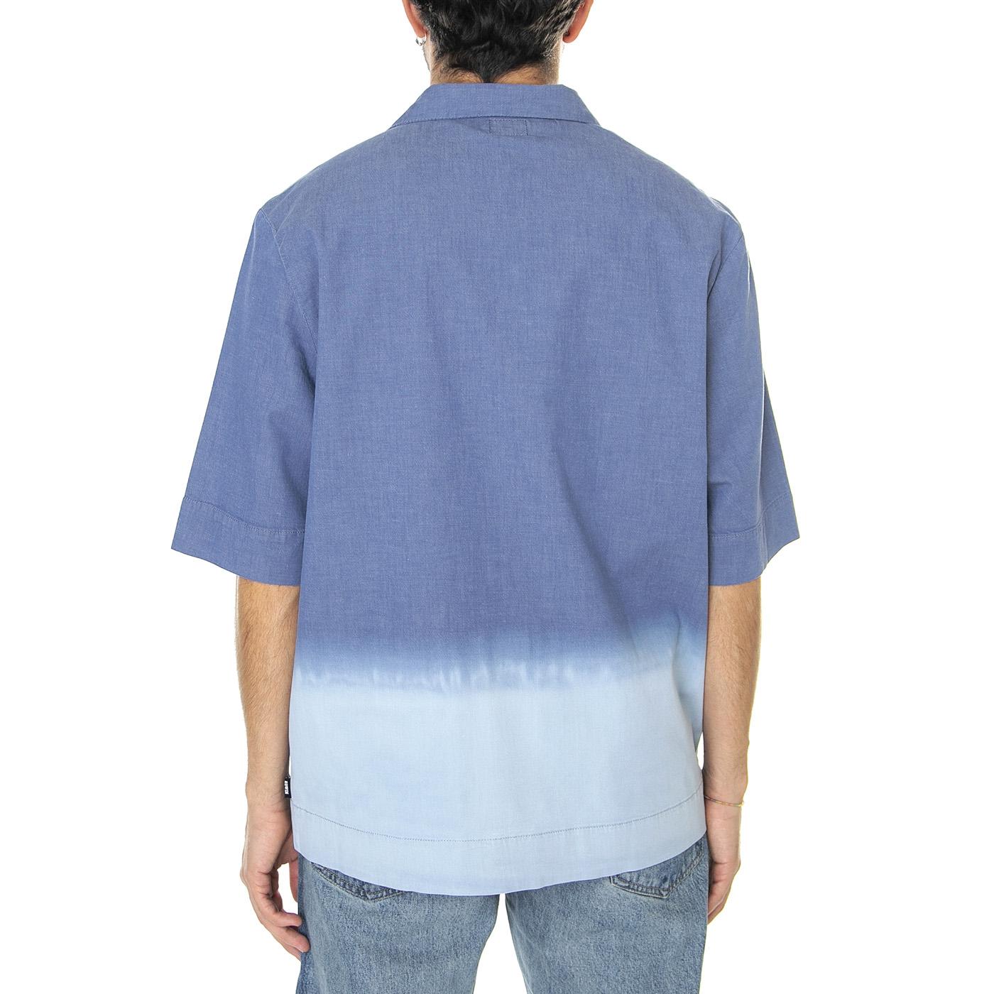 M' Clean II Shirt SS Blue - Camicia Maniche Corte Uomo Blu / Multicolore I031886.01.6D.  EDWIN 