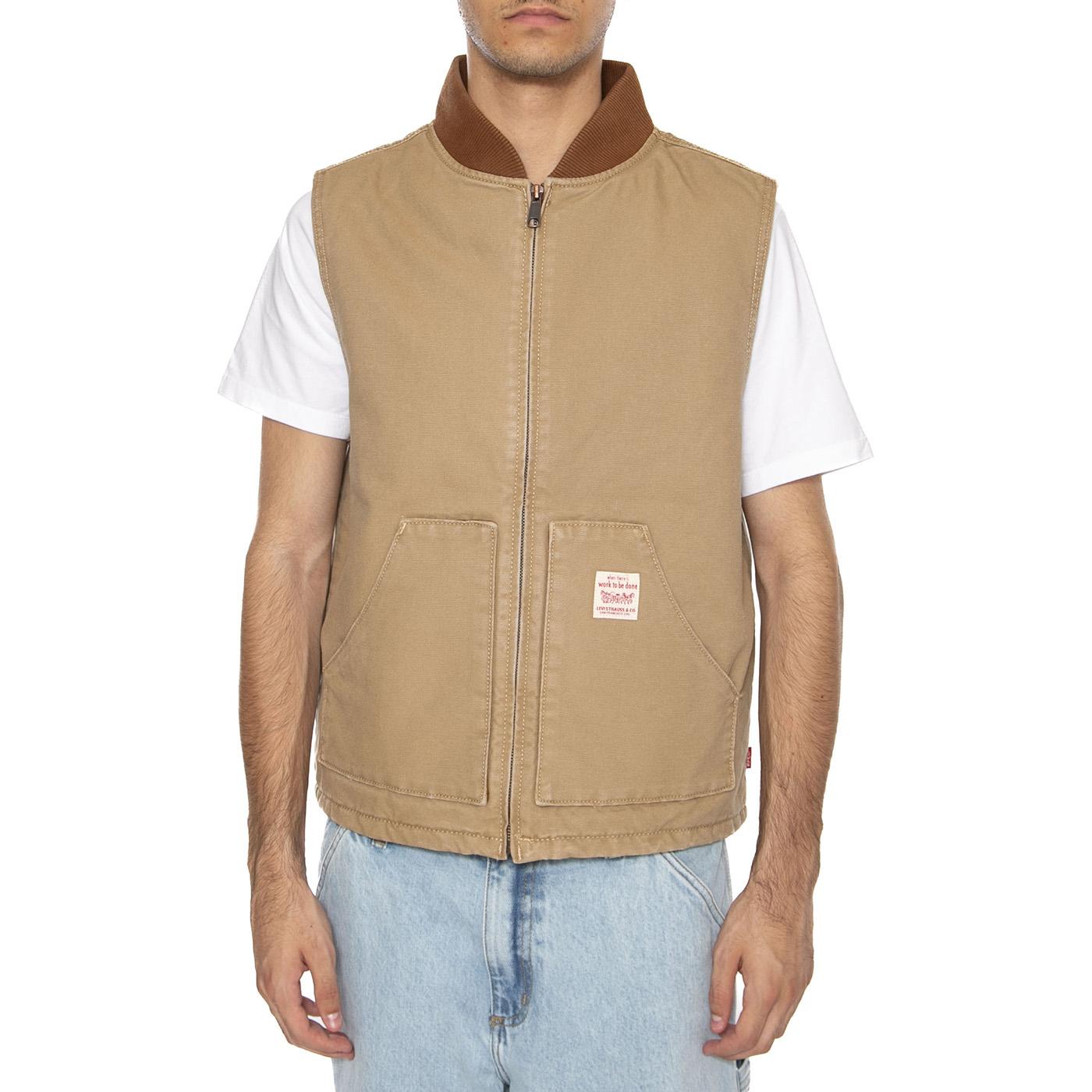 Sansome Vest Tiger's Eye Brown - Giacca Smanicata Uomo Marrone A8580-0001  LEVIS 