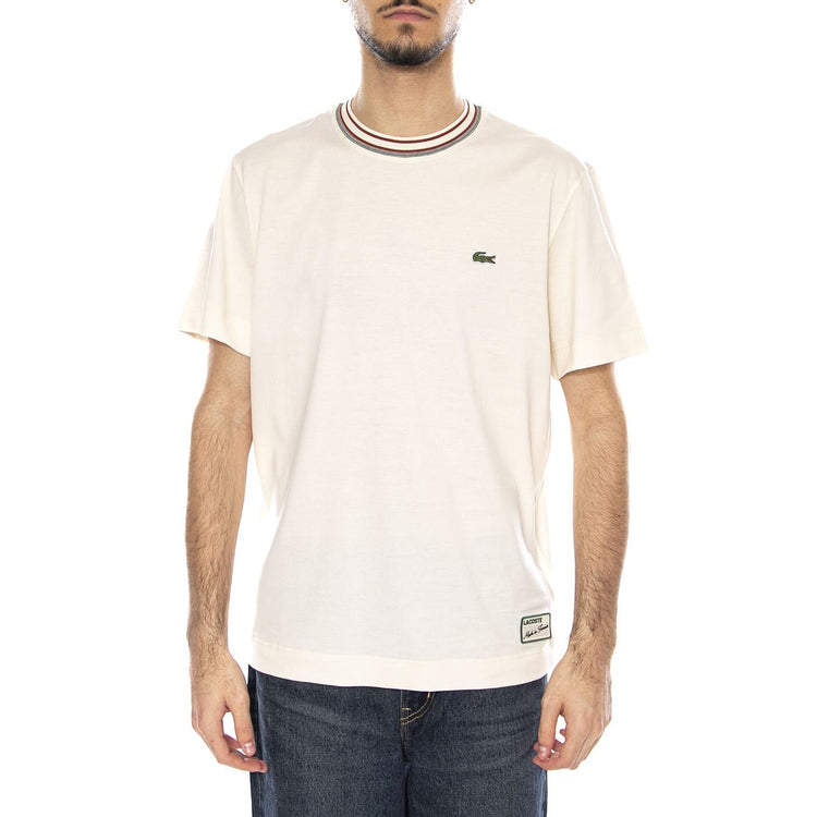 T-Shirt XFJ -- Maglietta Uomo Girocollo Bianca TH5455-XFJ . LACOSTE 