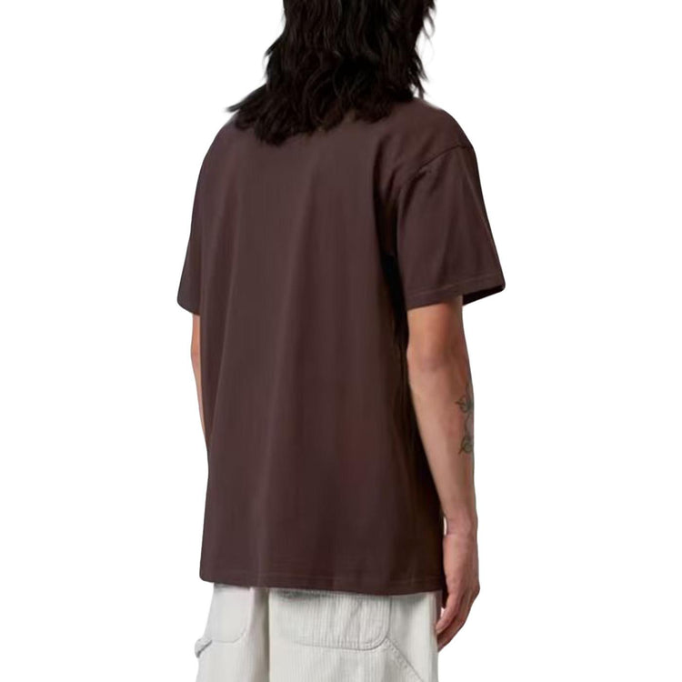 S/S AMERICAN SCRIPT T-SHIRT PALISANDER - Maglietta Girocollo Uomo Marrone I029956 33HXX CARHARTT WIP 