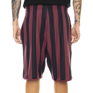 Authentic Stripes Shorts - Red Amaranto / Dark Grey - Bermuda Uomo Bordeaux / Grigi 303PP80-C00A  KAPPA 