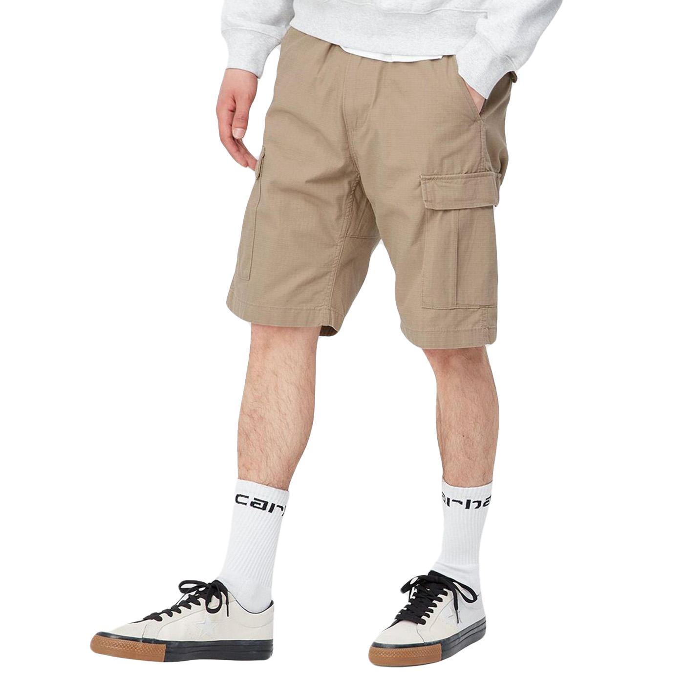 AVIATION SHORT LEATHER / RINSED - Bermuda Uomo Beige I028245-8Y02 . CARHARTT WIP 