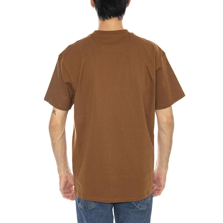 S/S American Script T-Shirt Hamilton Brown - Maglietta Girocollo Uomo Marrone I029956.HZXX  CARHARTT WIP 