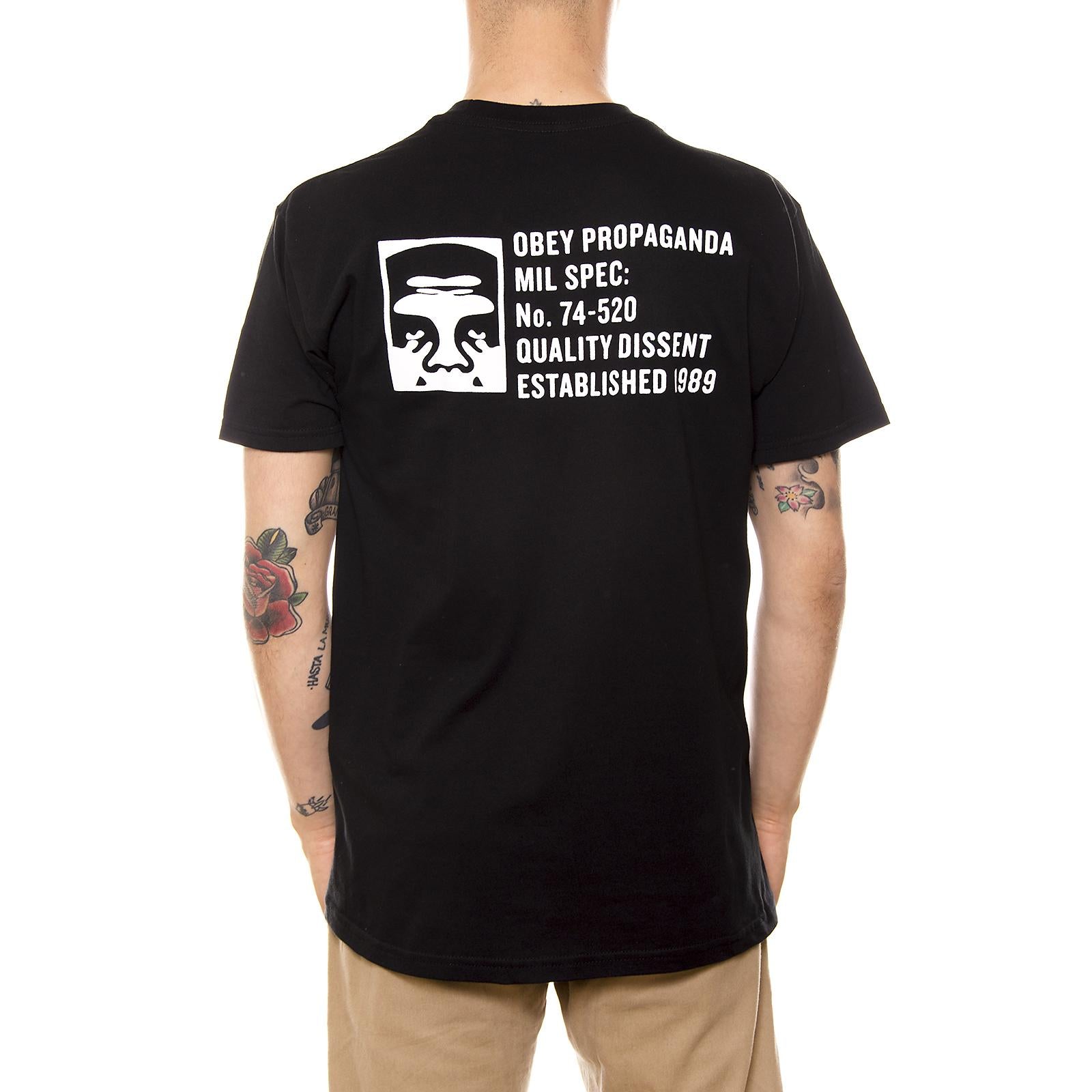 HALF FACE MIL SPEC PREMIUM S/S TEE BLACK 165361370-BLK  OBEY 