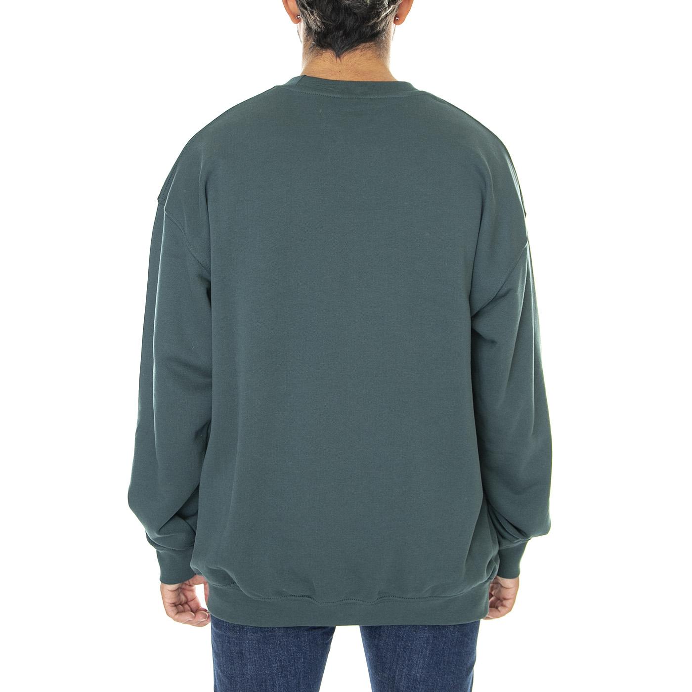 Usual Worldwide Locals Green - Felpa Girocollo Uomo Verde W22C-WWL-GRN  USUAL 