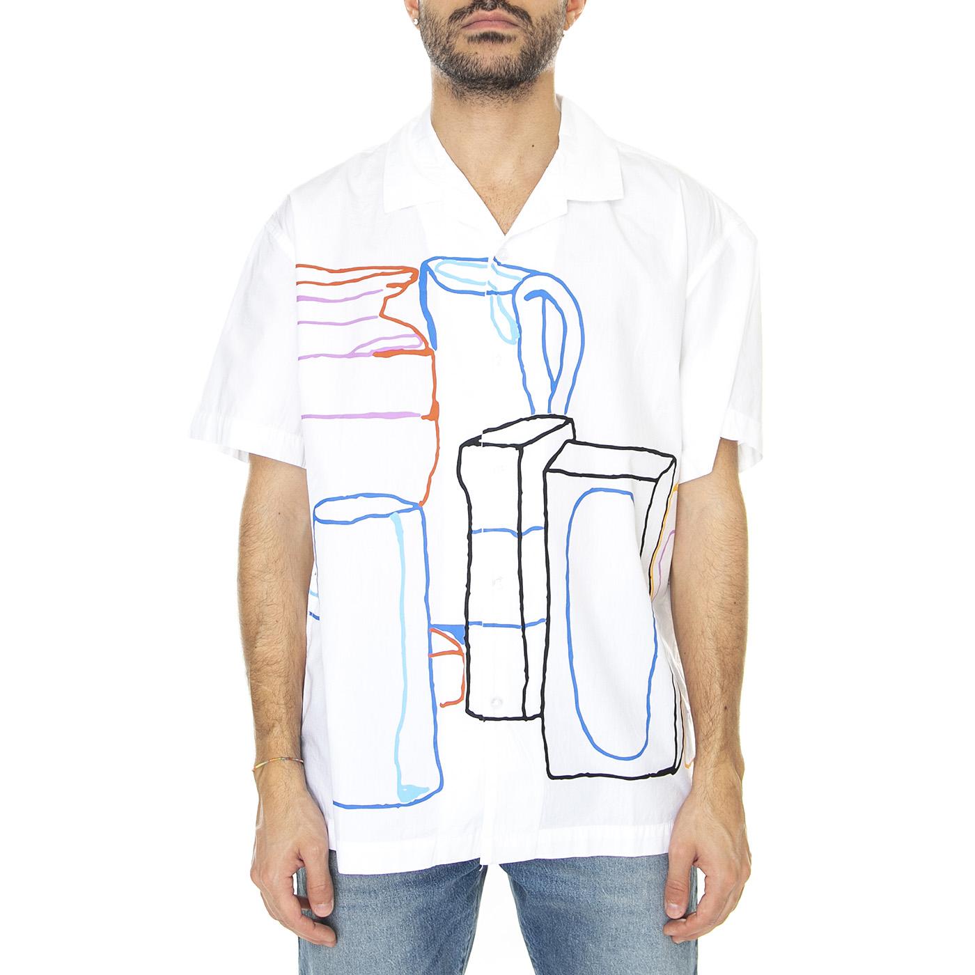 Pantry Woven SS White - Camicia Maniche Corte Uomo Bianca 181210375-WHT  OBEY 