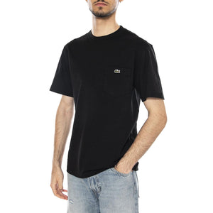 T-SHIRT BLACK - Maglietta Girocollo Uomo Nera TH2827 031 LACOSTE 