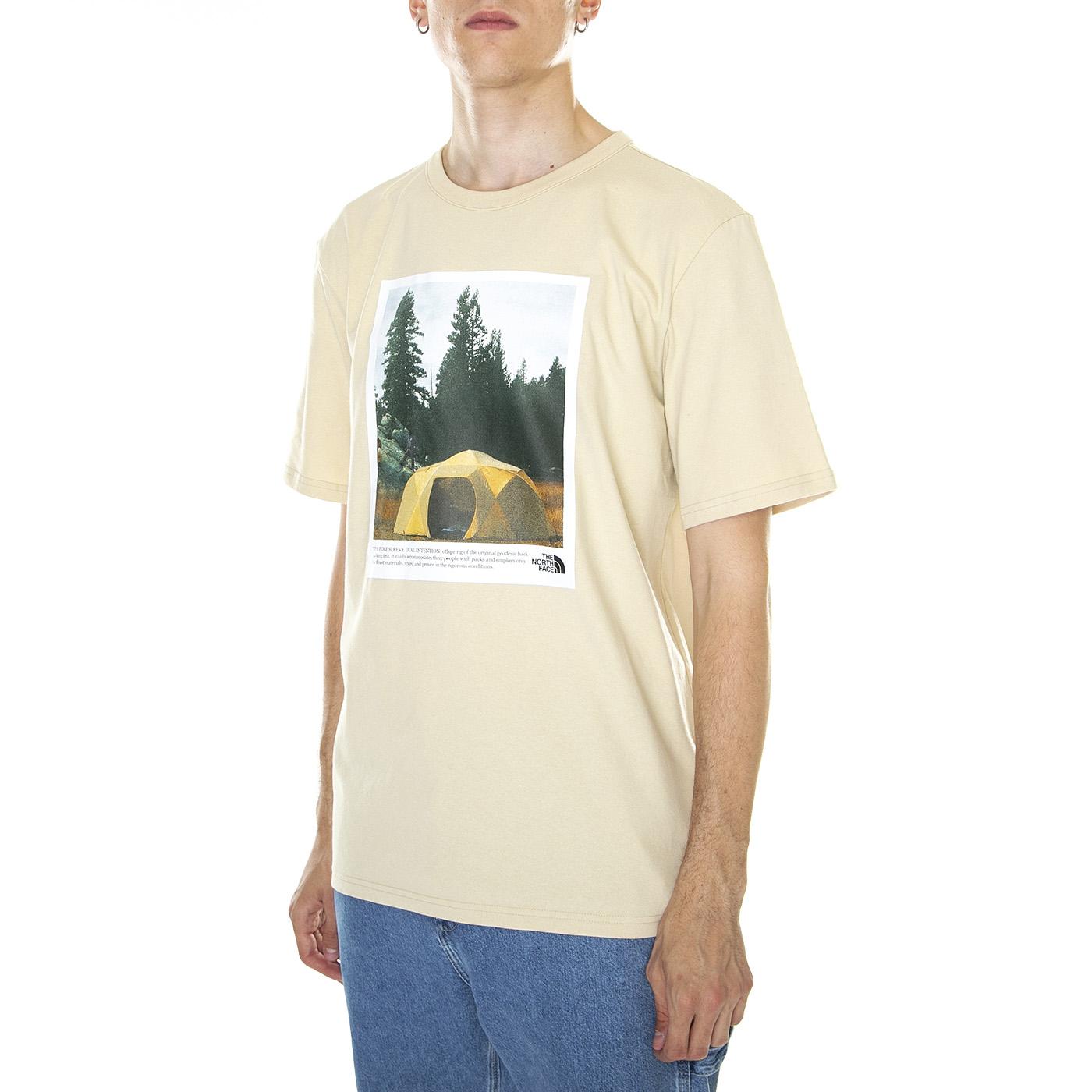 M' S/S Ringer Tee Gravel - Maglietta Girocollo Uomo Beige NF0A811B3X41  THE NORTH FACE 