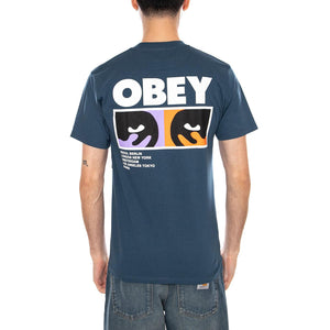 OBEY ALWAYS WATCHING TEE HARBOUR BLUE - Maglietta Girocollo Uomo Blu 165264344 HBU OBEY 
