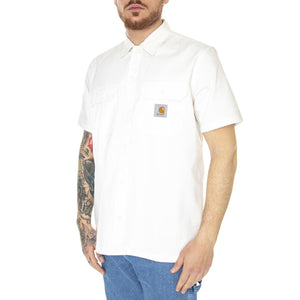 S/S Master Shirt Wax - Camicia Maniche Corte Uomo Bianca I027580-D6XX  CARHARTT WIP 
