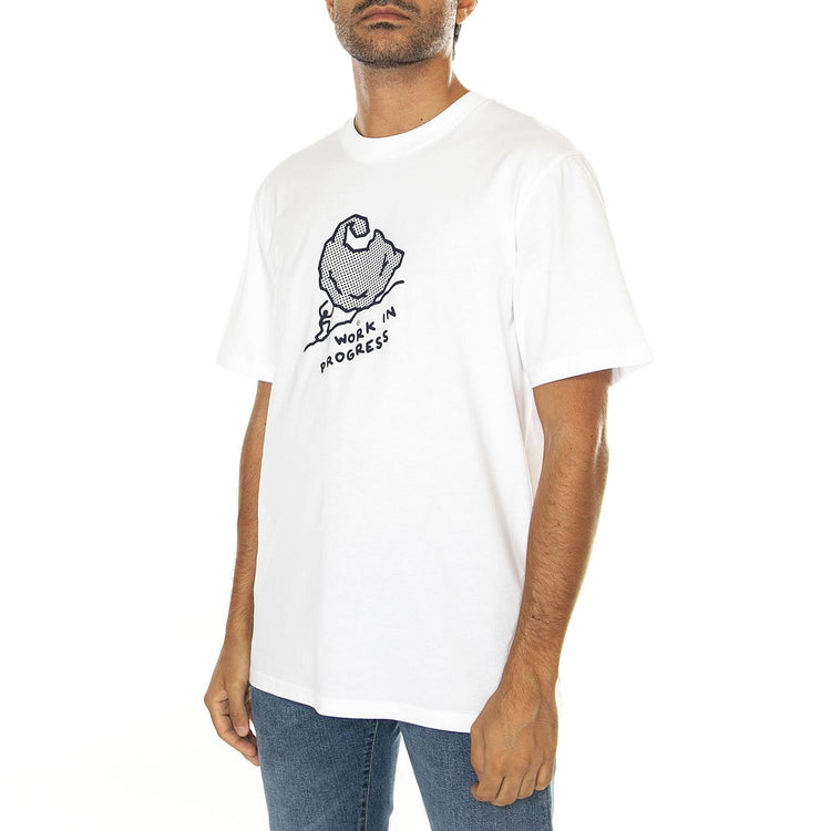 S/S Move On Up T-Shirt White / Black - Maglietta Girocollo Uomo Bianca I033988.00AXX  CARHARTT WIP 