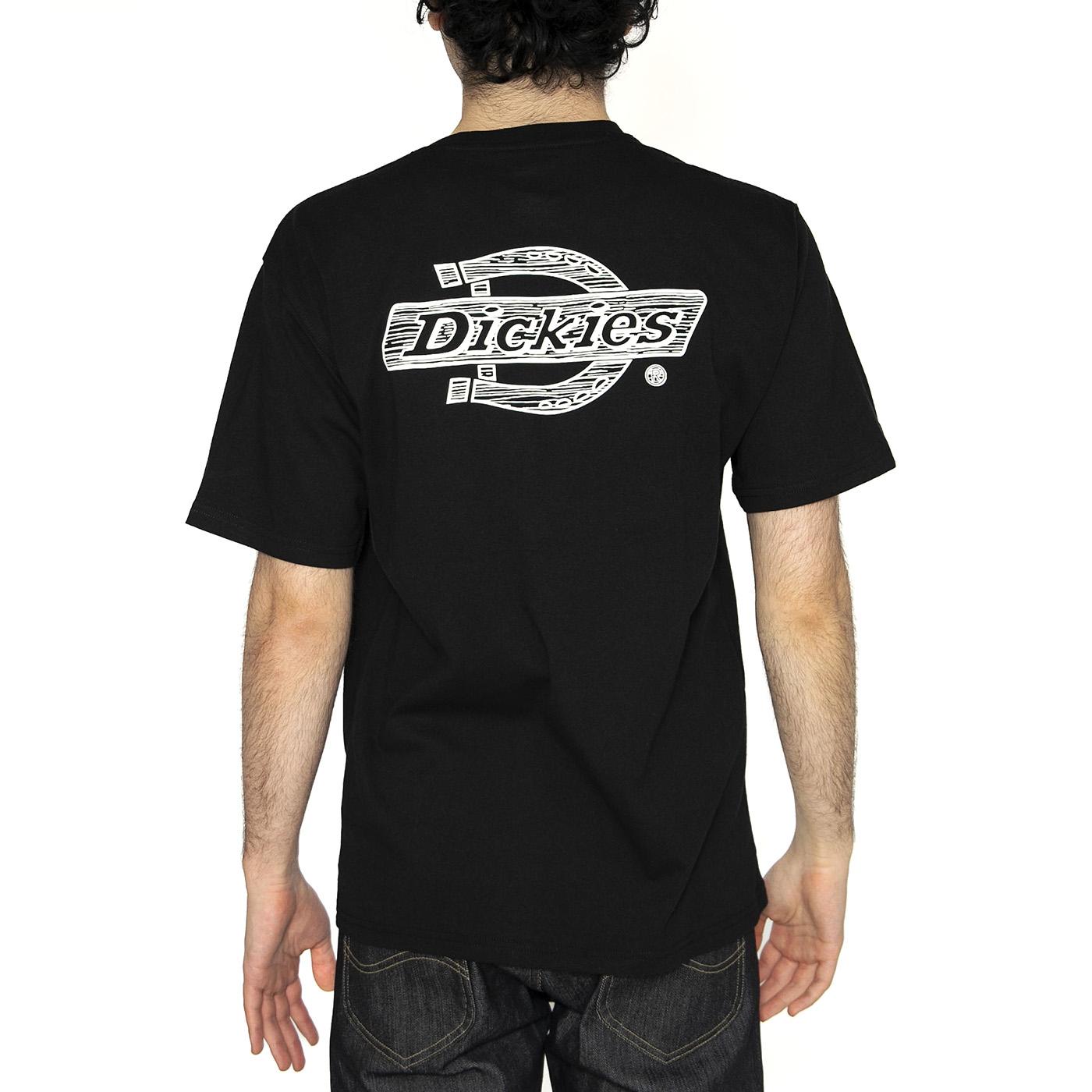 Wood Logo Tee Black - Maglietta Girocollo Uomo Nera DK0A4ZATBLK1  DICKIES 