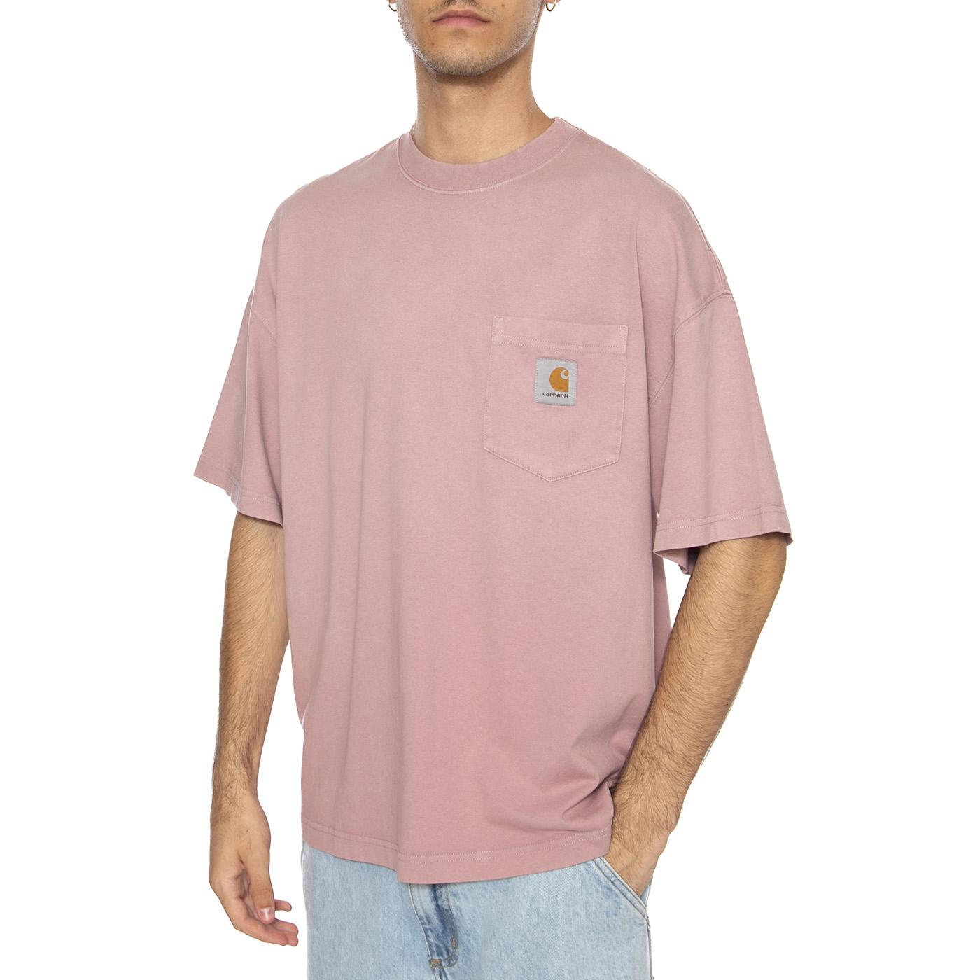 S/S Hudson Pocket T-Shirt Daphne - Maglietta Girocollo Uomo Rosa I035140.1XF5F  CARHARTT WIP 