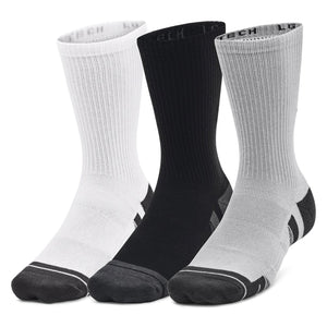 UA Performance Tech 3PK Crew Black - Set da Tre Paia di Calzini Neri 77-1379512-11  UNDER ARMOUR 