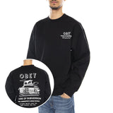 OBEY House of Subversion Fleece -- Sudadera Cuello Redondo Hombre Negro Hombre OBEY