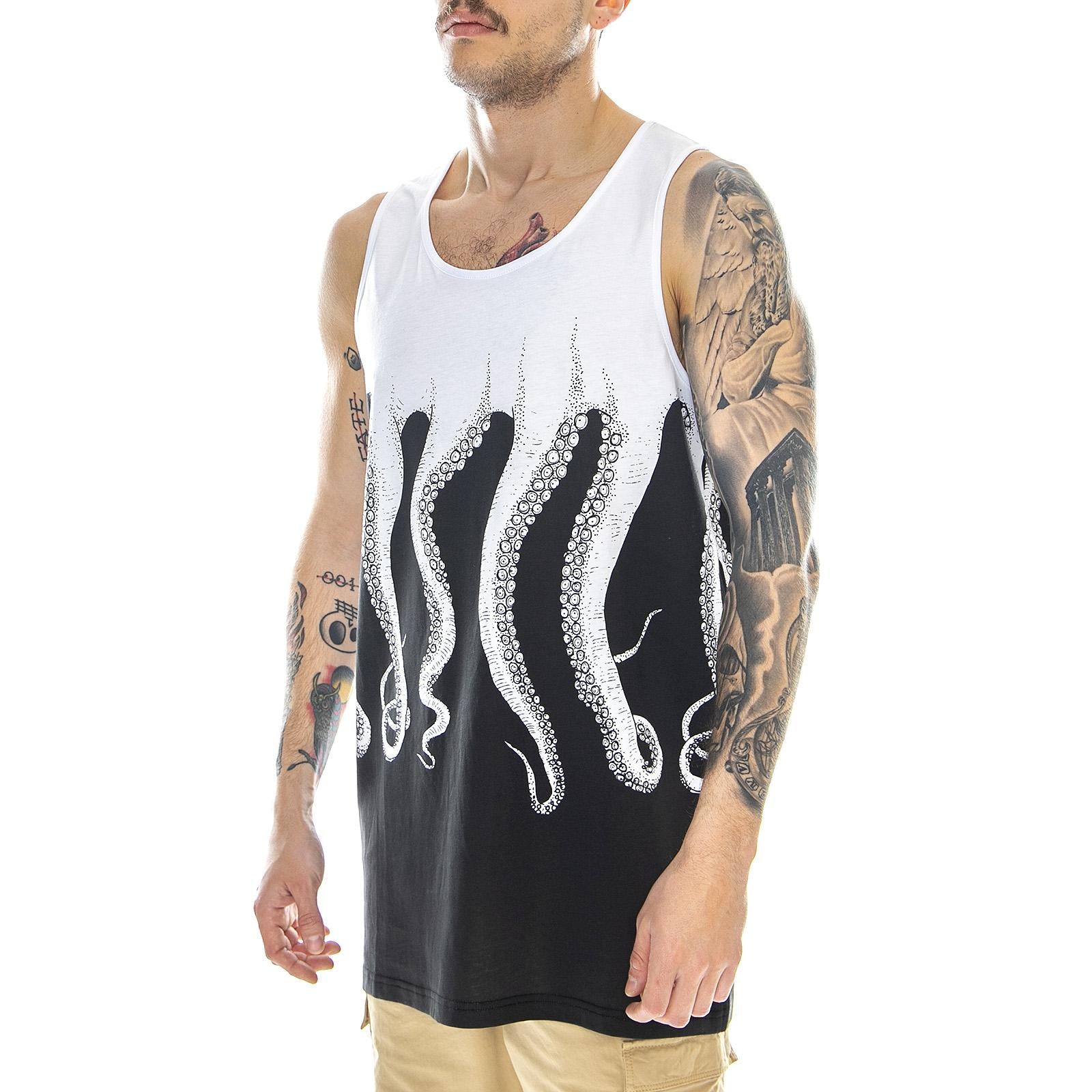 Original Tanktop - Black / White - Canotta Uomo Nera / Bianca 18SOTT01-BLACK-WHITE  OCTOPUS 
