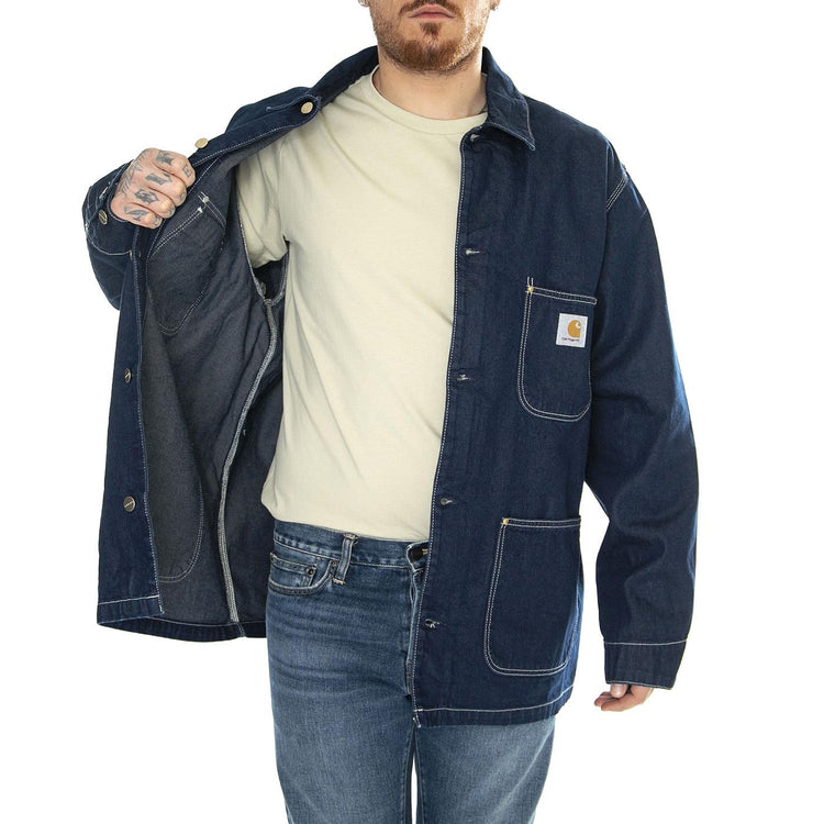 OG Chore Coat Blue /one wash - Giacca Denim Jeans Uomo Blu I031896.012Y  CARHARTT WIP 