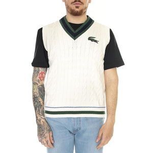 Pullover R1T Beige - Gilet in Cotone Uomo Beige AH6446-R1T  LACOSTE 