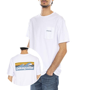 M's Boardshort Logo Pocket Responsibili-Tee White - Maglietta Girocollo Uomo Bianca 37655 WHI PATAGONIA 
