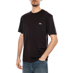 T-SHIRT BLACK - Maglietta Maniche Corte Uomo Nera TH7318 3LA LACOSTE 