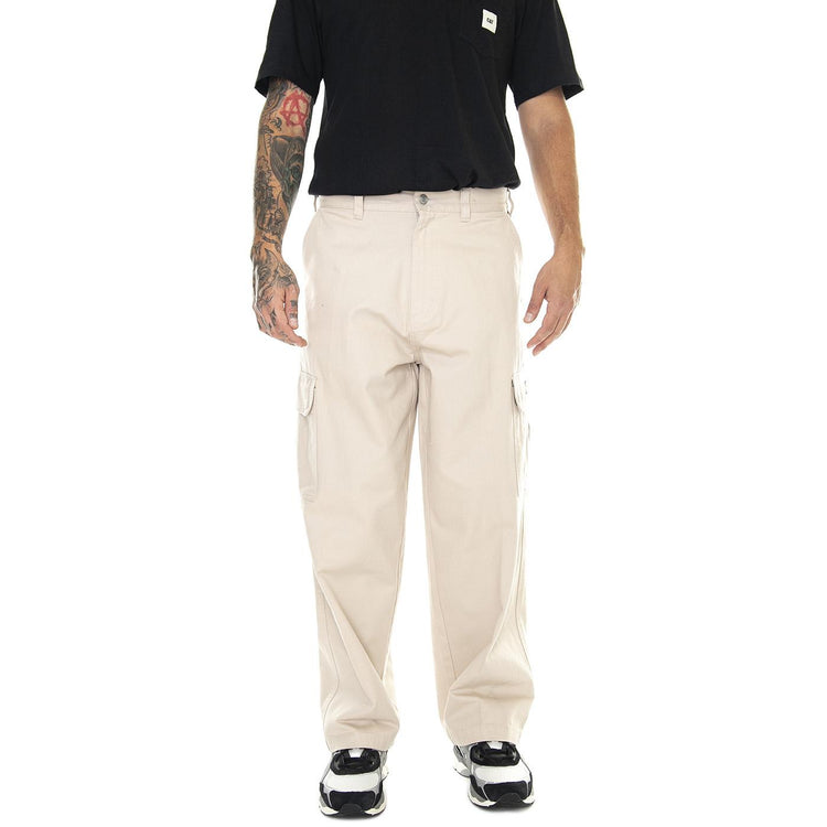 M' Bigwig Baggy Twill Cargo Panr Silver Grey - Pantaloni Uomo Beige 142020217-SIG  OBEY 