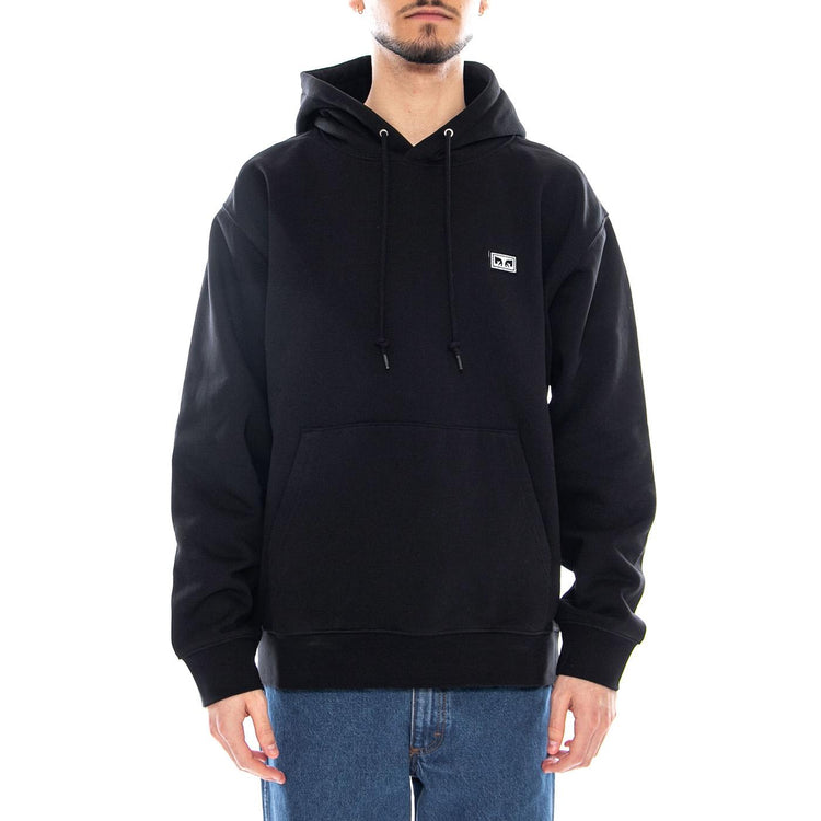 ESTABLISHED WORKS EYES HOOD - Felpa con Cappuccio Uomo Nera 112470170 BLK OBEY 