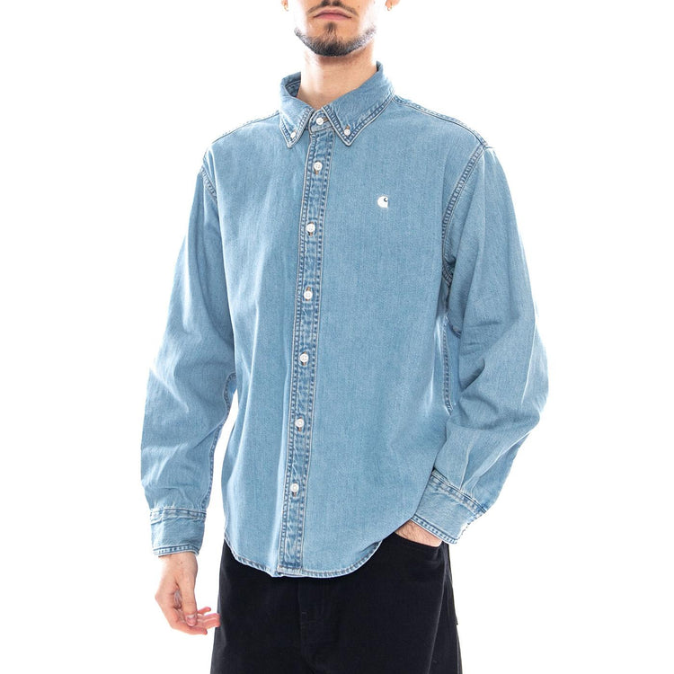 L/S Lucas Shirt - Camicia Uomo Blu I034525 0135 CARHARTT WIP 