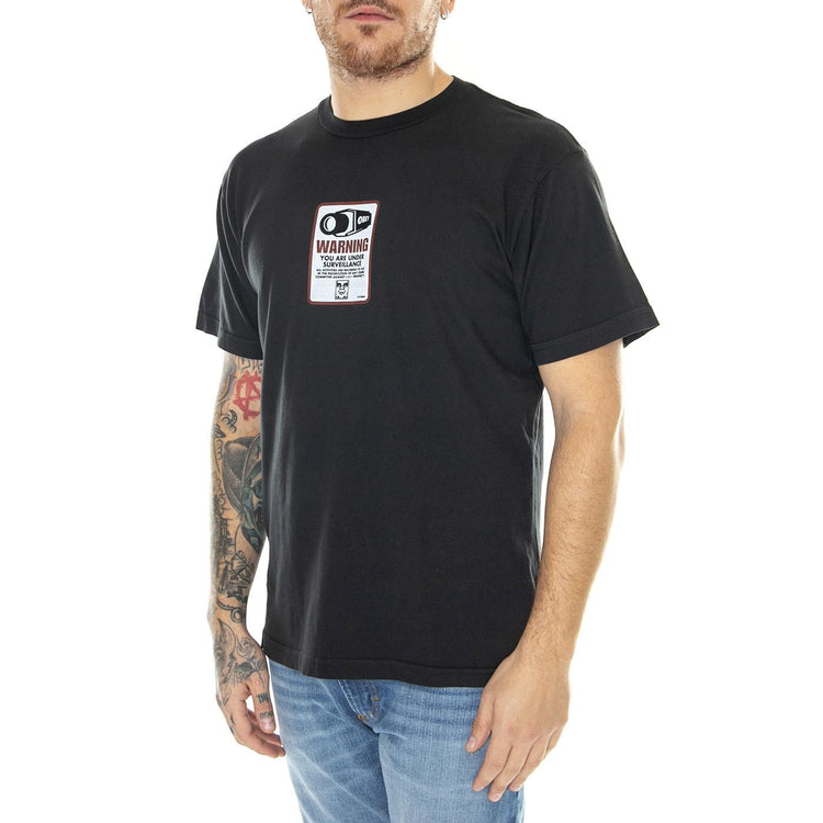 Obey Surveillance Organic Tee Faded Black - Maglietta Girocollo Uomo Nera 163003621-FBL  OBEY 