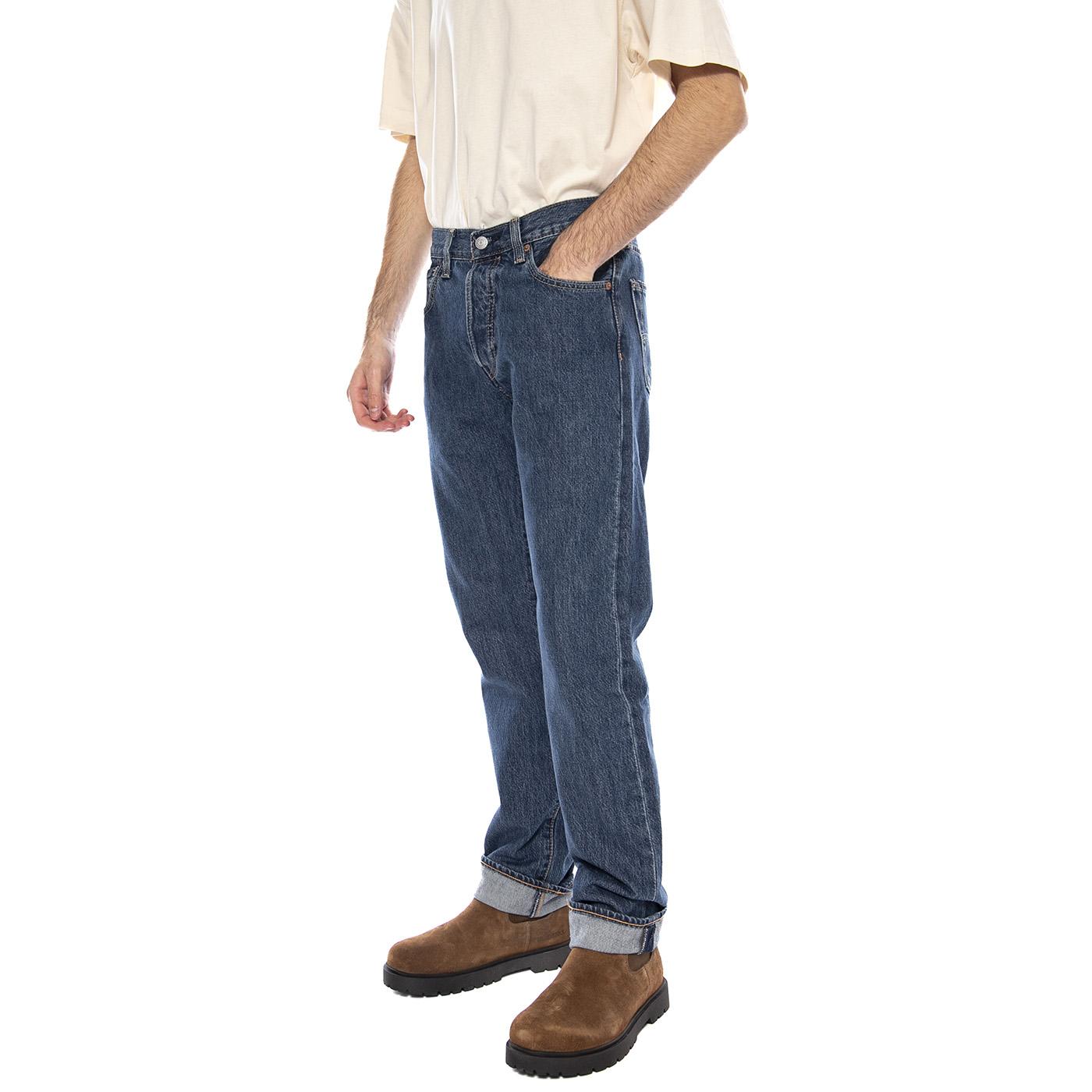 501 Levis Original Stonewash 80684 - Pantaloni Denim Jeans Uomo Blu 00501-0114  LEVIS 