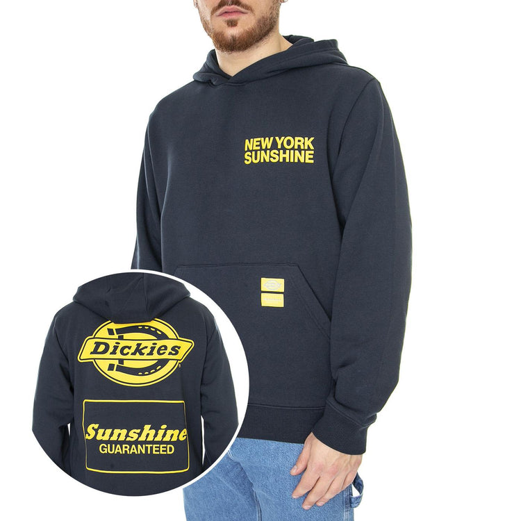 NYS Double Logo Hoodie Dark Navy - Felpa con Cappuccio Uomo Blu DK0A4Y47DNX1  DICKIES 
