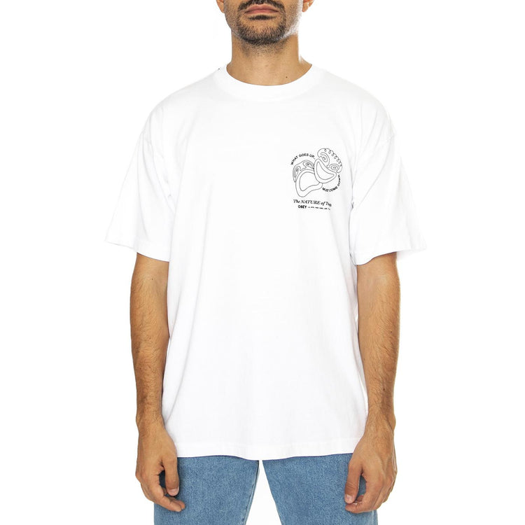 Obey The Nature Of Things Heavy Weight Tee White - Maglietta Girocollo Uomo Bianca 166913929-WHT  OBEY 
